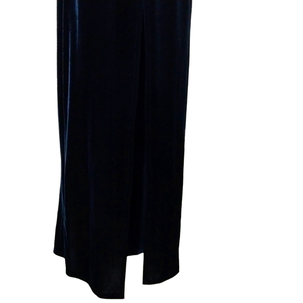 🔵BOGO FREE🔵 Reggio Dark Blue Velvety Sleeveless Maxi Dress Sz 10 - Picture 2 of 7